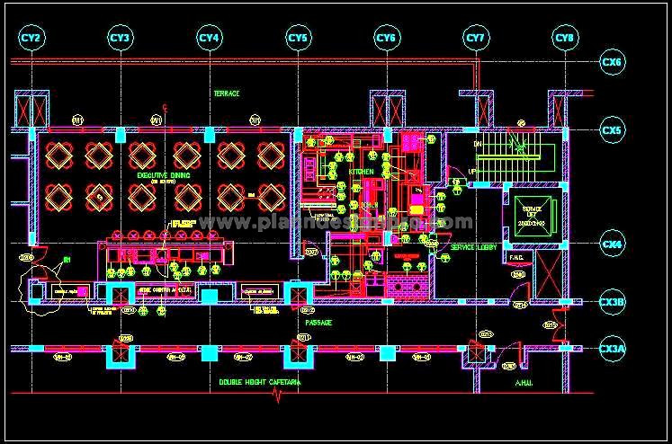 Luxury Hotel Bar Design AutoCAD- Counter & Seating Area